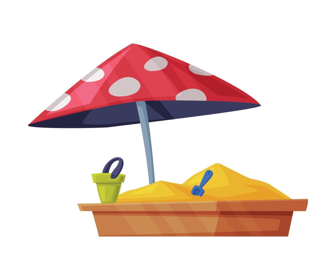 Playground Equipment with Sandpit or Sandbox Illustration vector