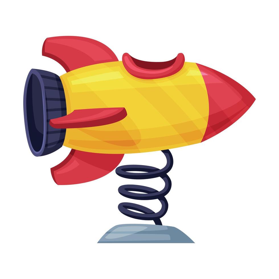 Playground Equipment with Springing Rocket Roundabout Illustration vector