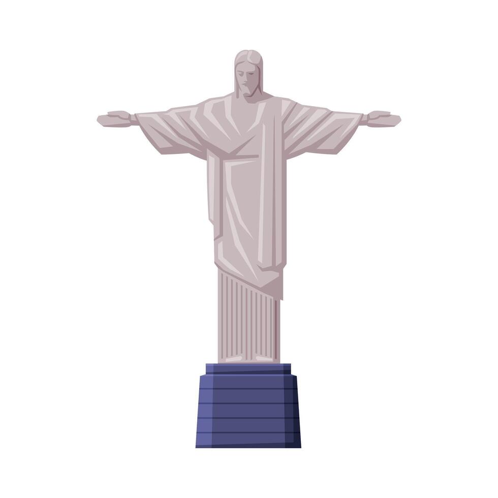 Christ the Redeemer Statue as Famous City Landmark and Travel and Tourism Symbol Illustration vector