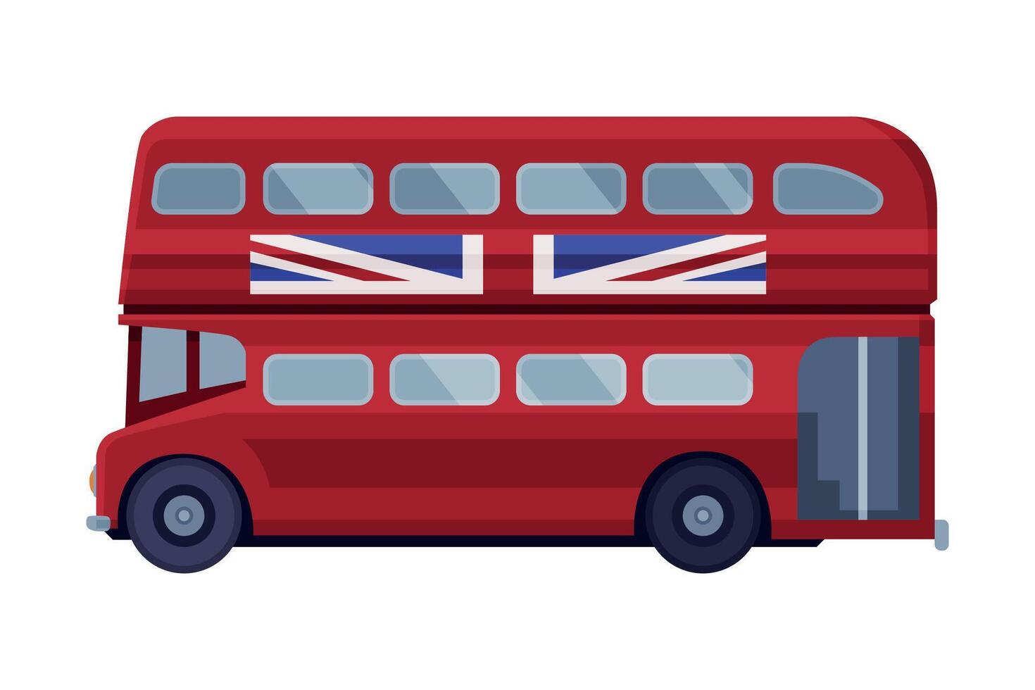 Red Double Deck Bus as Travel and Tourism Symbol Illustration vector