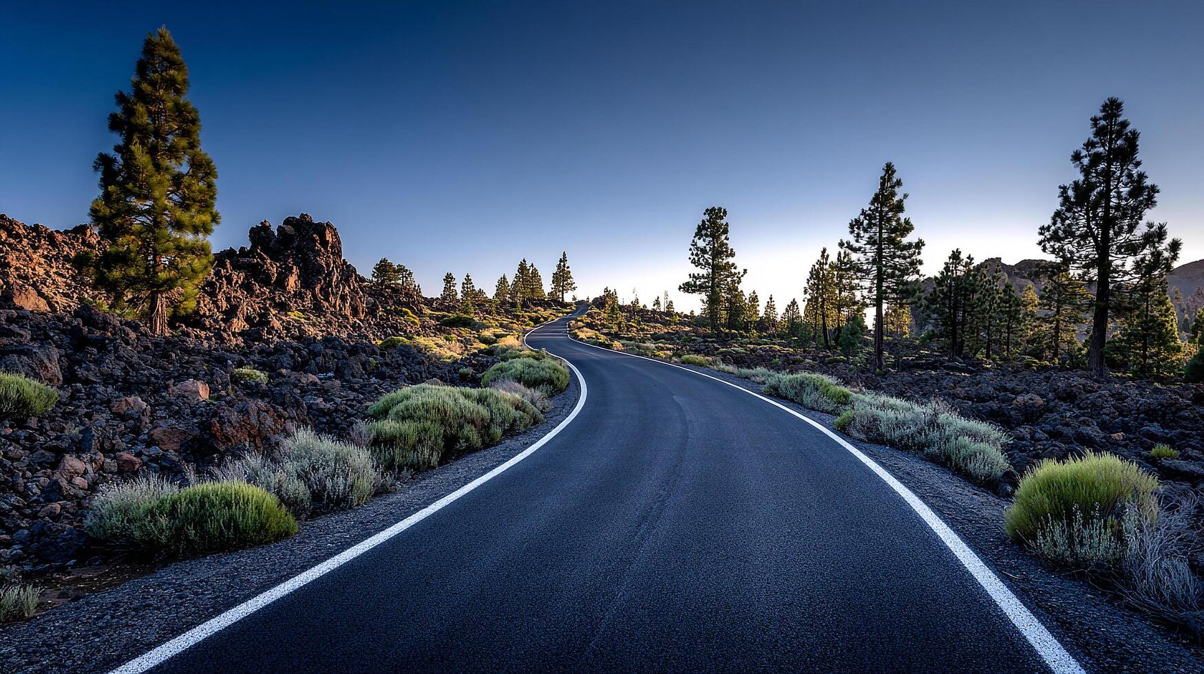 Serene photography of scenic route through countryside photo