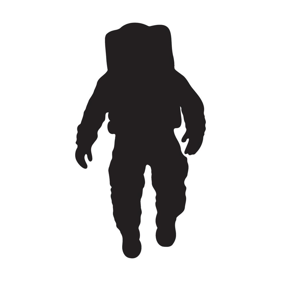 Astronaut in a space flying pose silhouette illustration vector