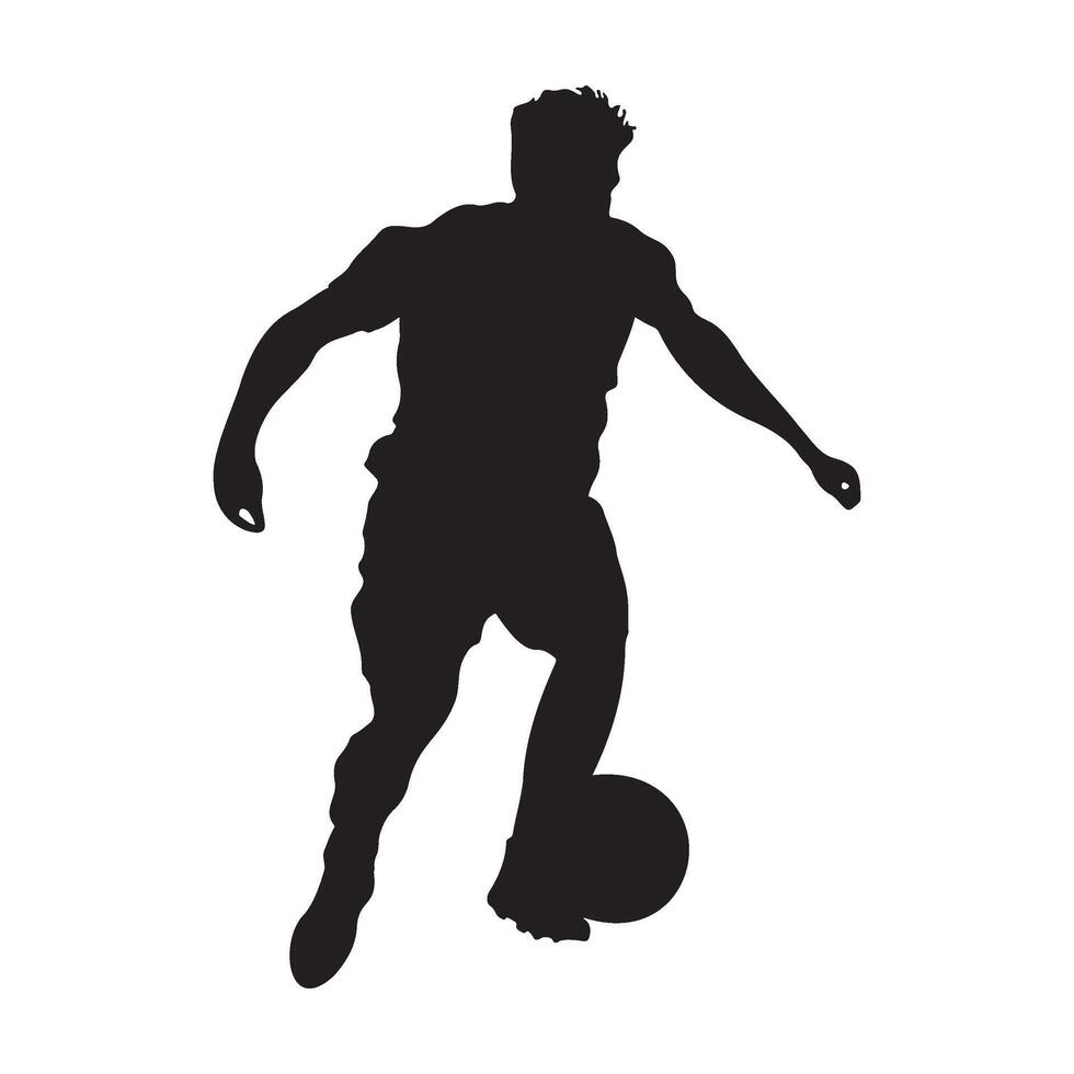 Soccer player with football pose silhouette illustration vector