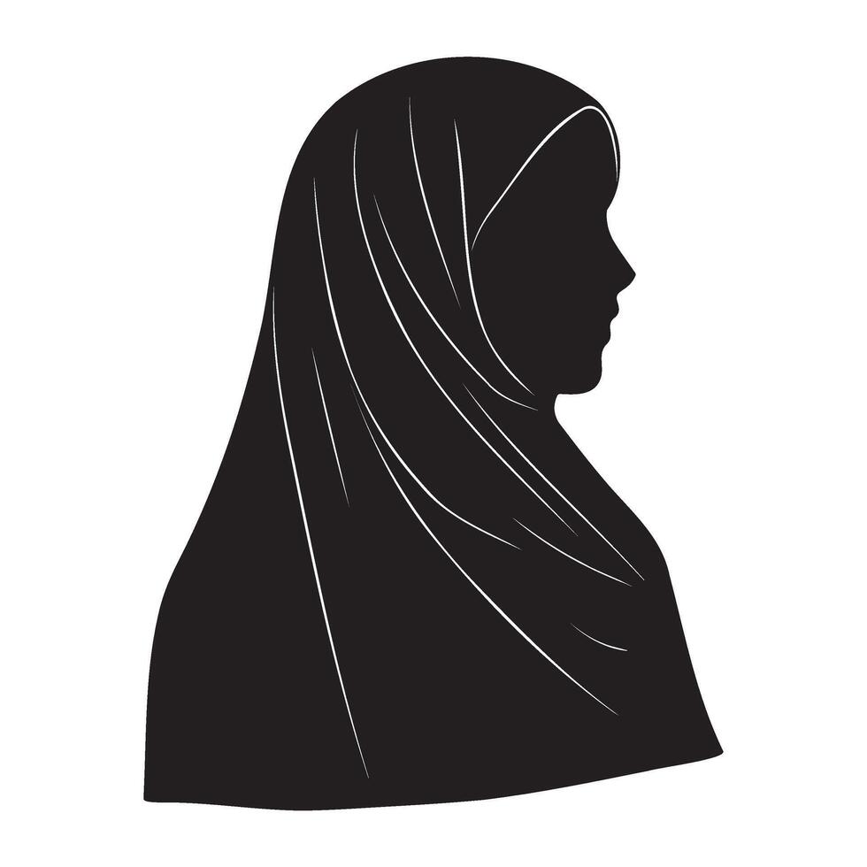 Hijabi muslim woman silhouette illustration vector