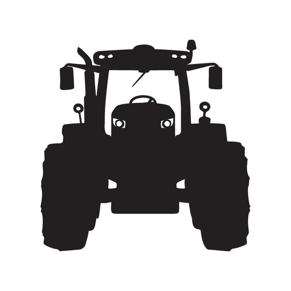Farm Tractor silhouette illustration vector