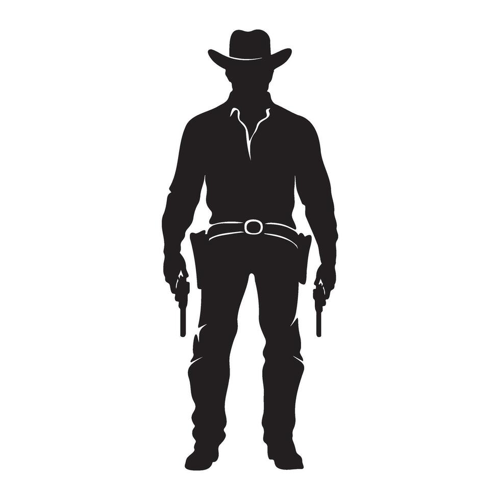 Outlaw man silhouette illustration vector