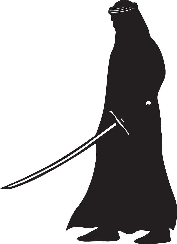 Arabian warrior silhouette illustration vector