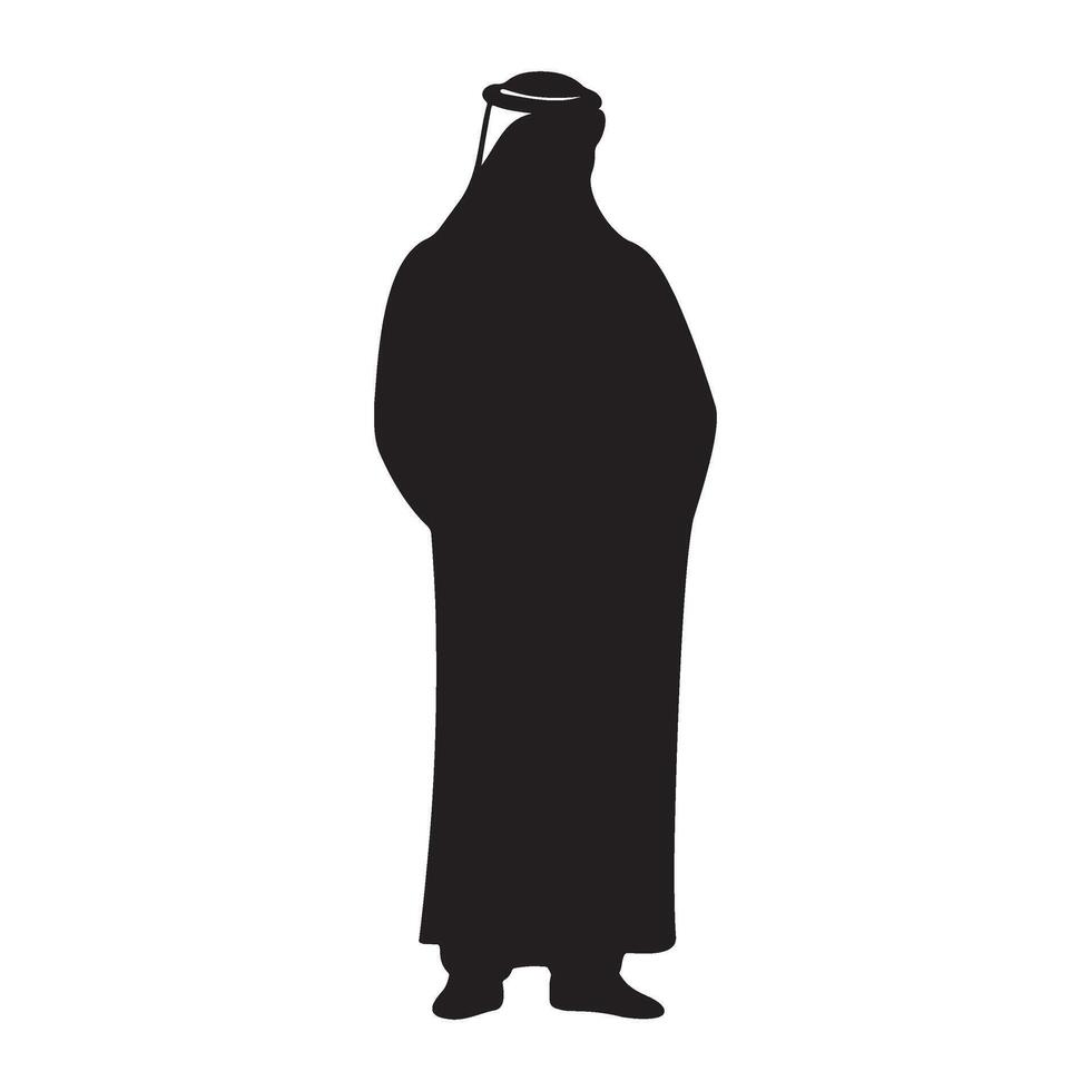 Arabian man silhouette illustration vector