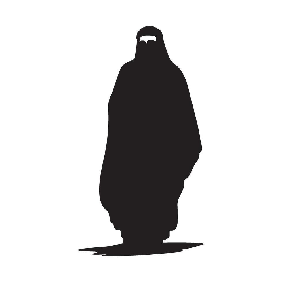 Arabian women in traditional dress silhouette illustration vector
