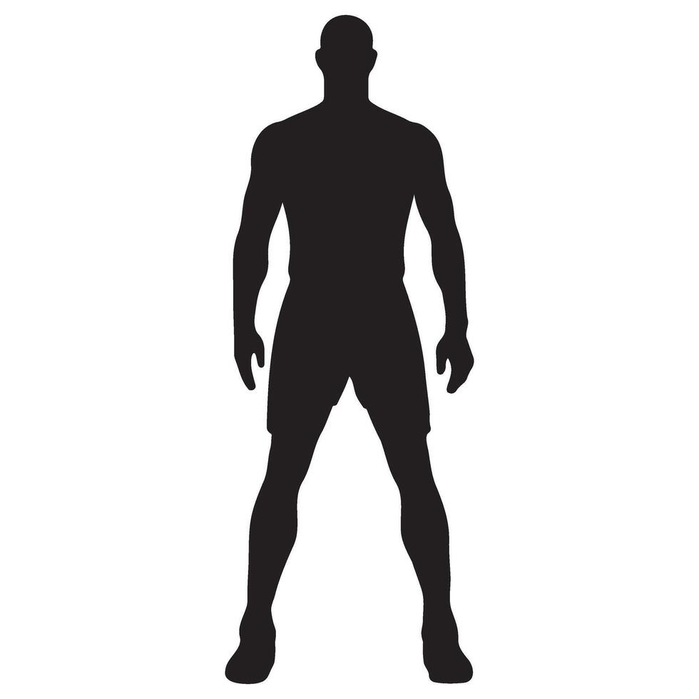 Athlete player standing pose silhouette illustration vector