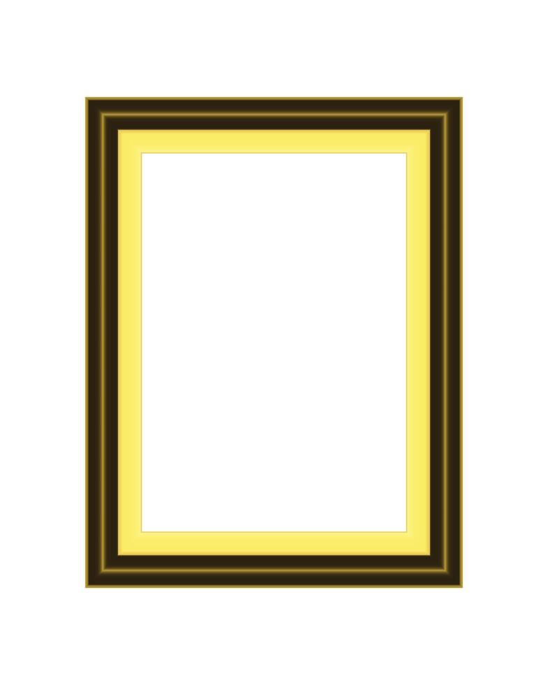 Realistic frame mockup golden black white empty modern square rectangle border blank poster on wooden wall background photo art presentation exhibition template in elegant interior room vector