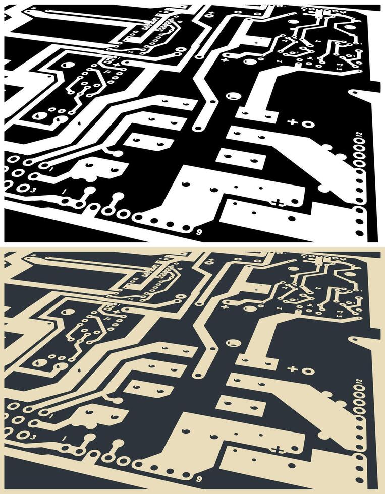 Circuit board close up vector