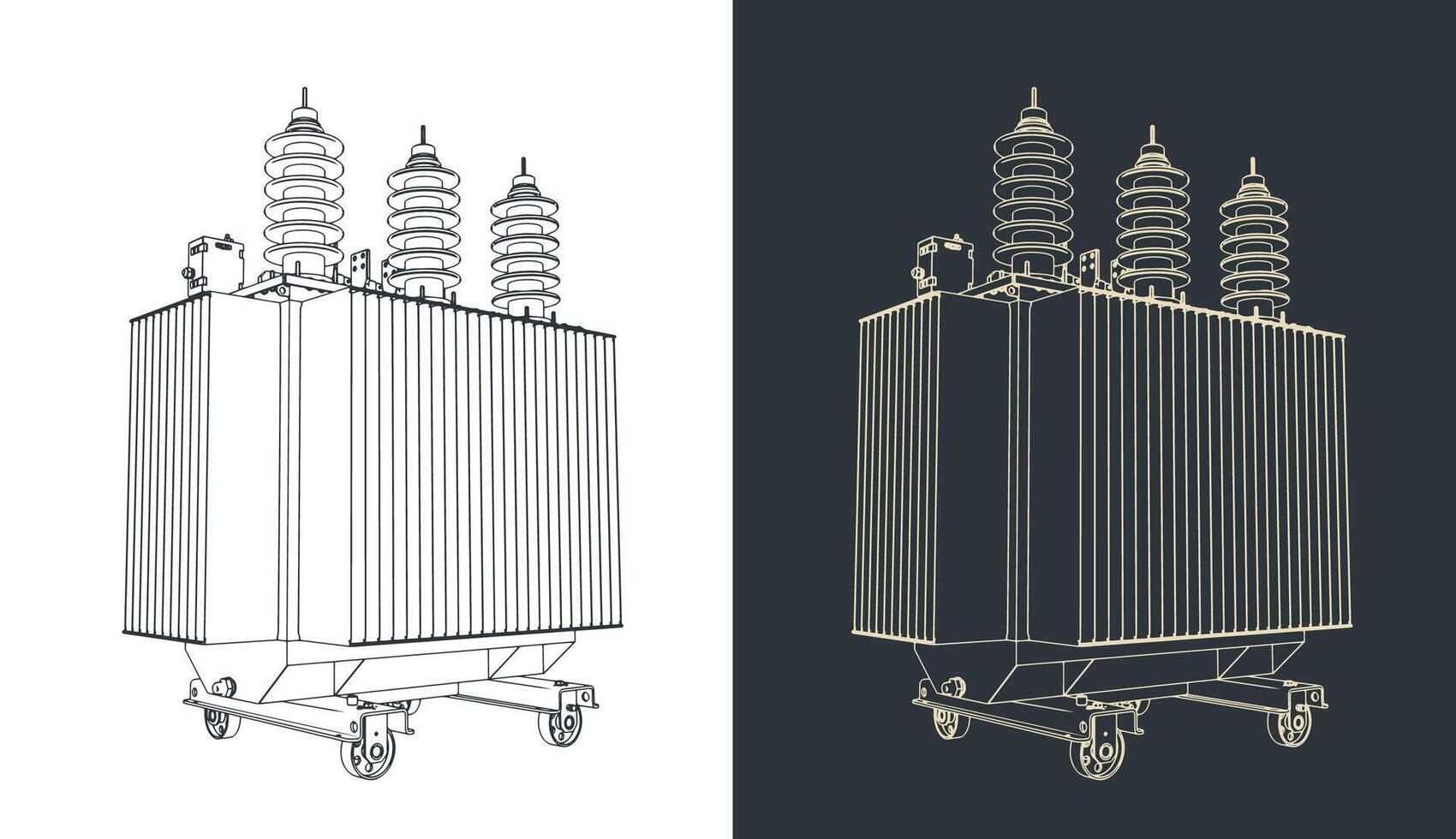Power transformer illustrations vector