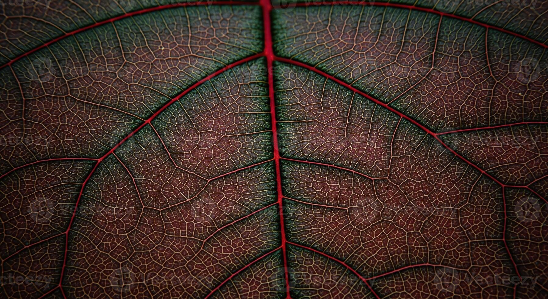 A close up of a red and green leaf photo