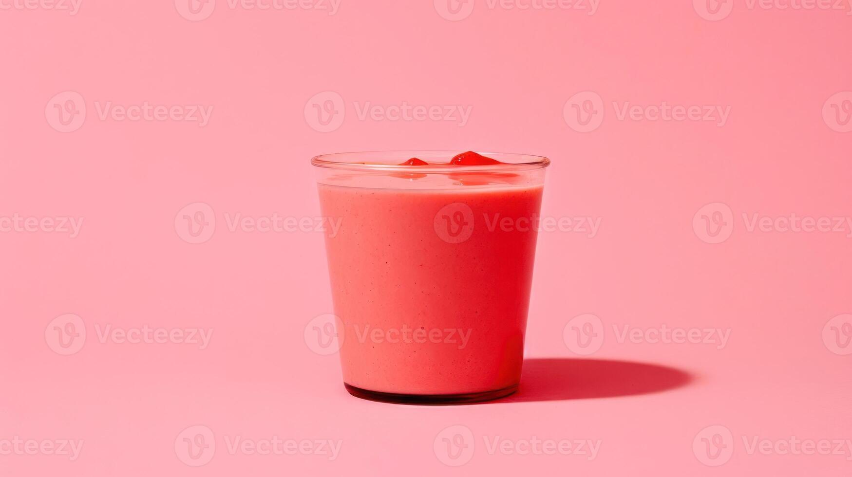 A refreshing pink smoothie in a glass. photo