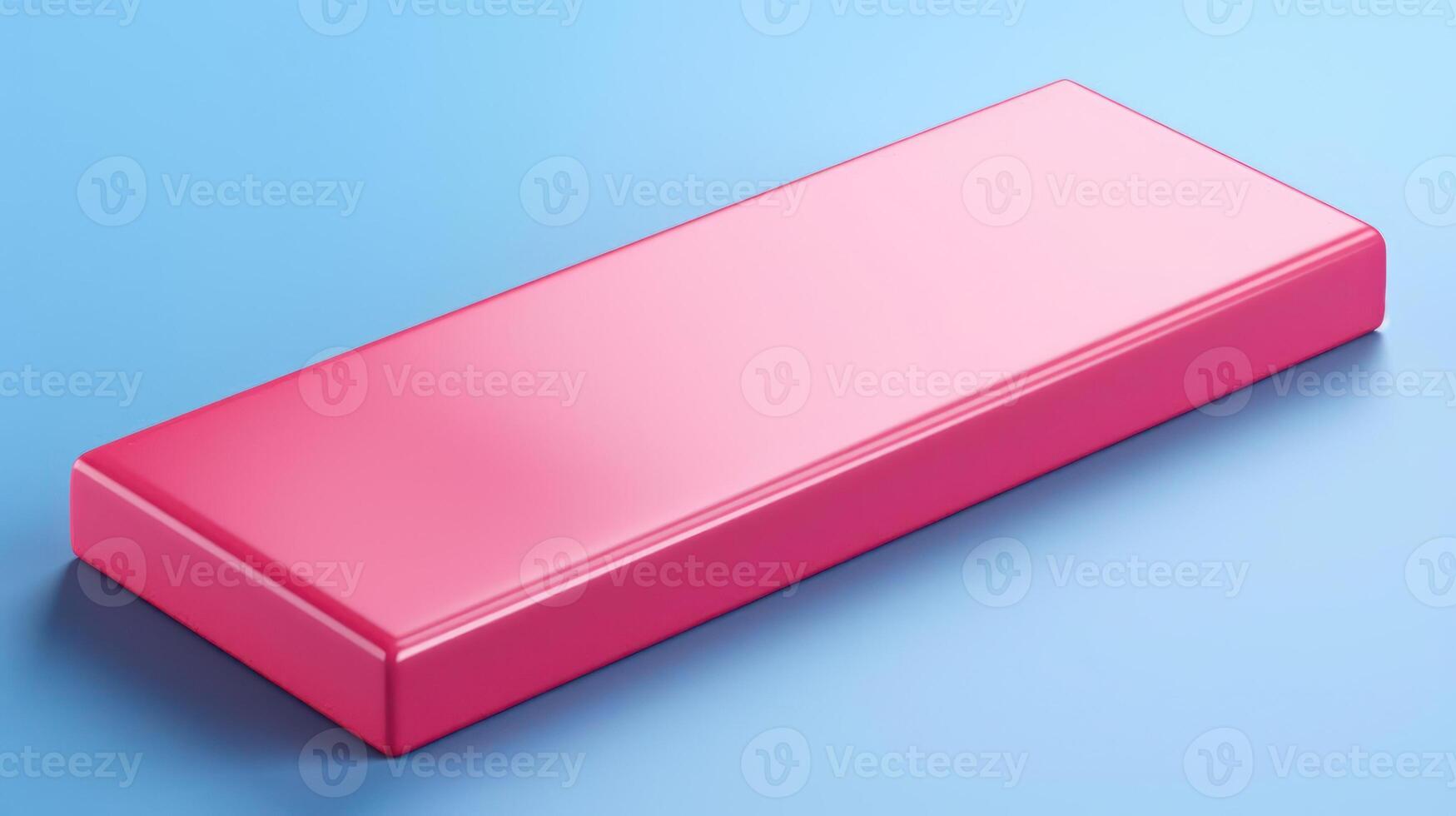 Pink rectangular block on a blue background. photo