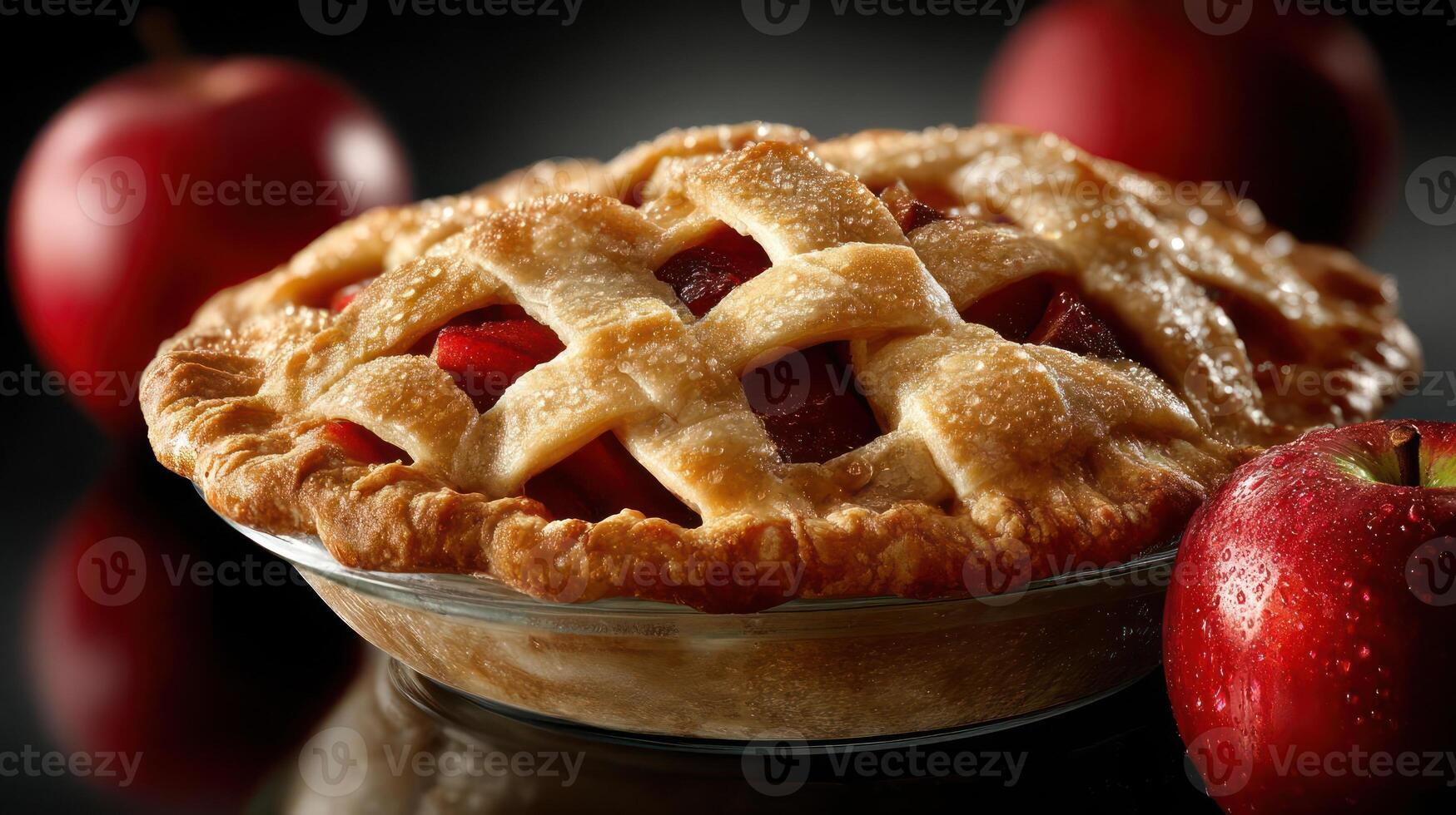 Apple pie with lattice photo