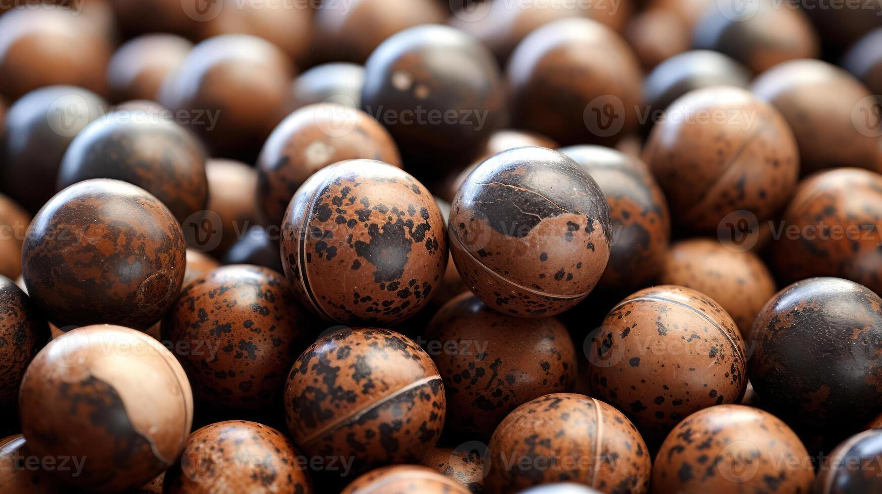 Pile of macadamia nuts, close-up, rich texture and color. photo