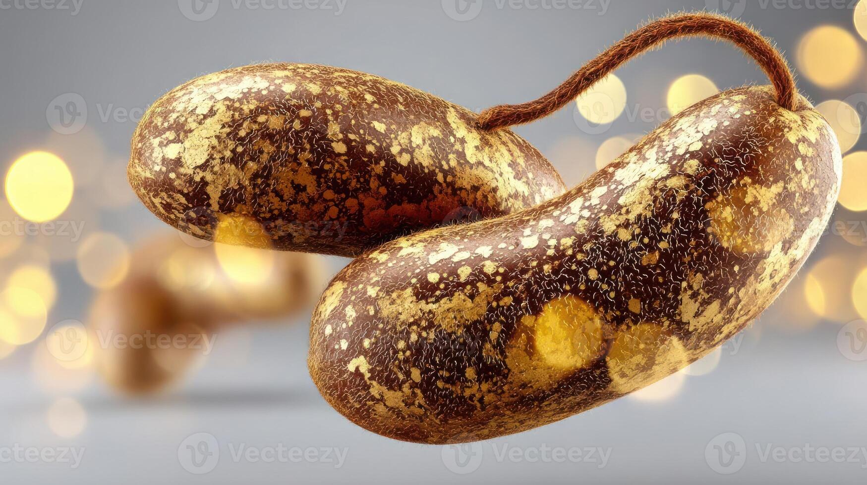 Detailed textured object with a root, bokeh background. photo