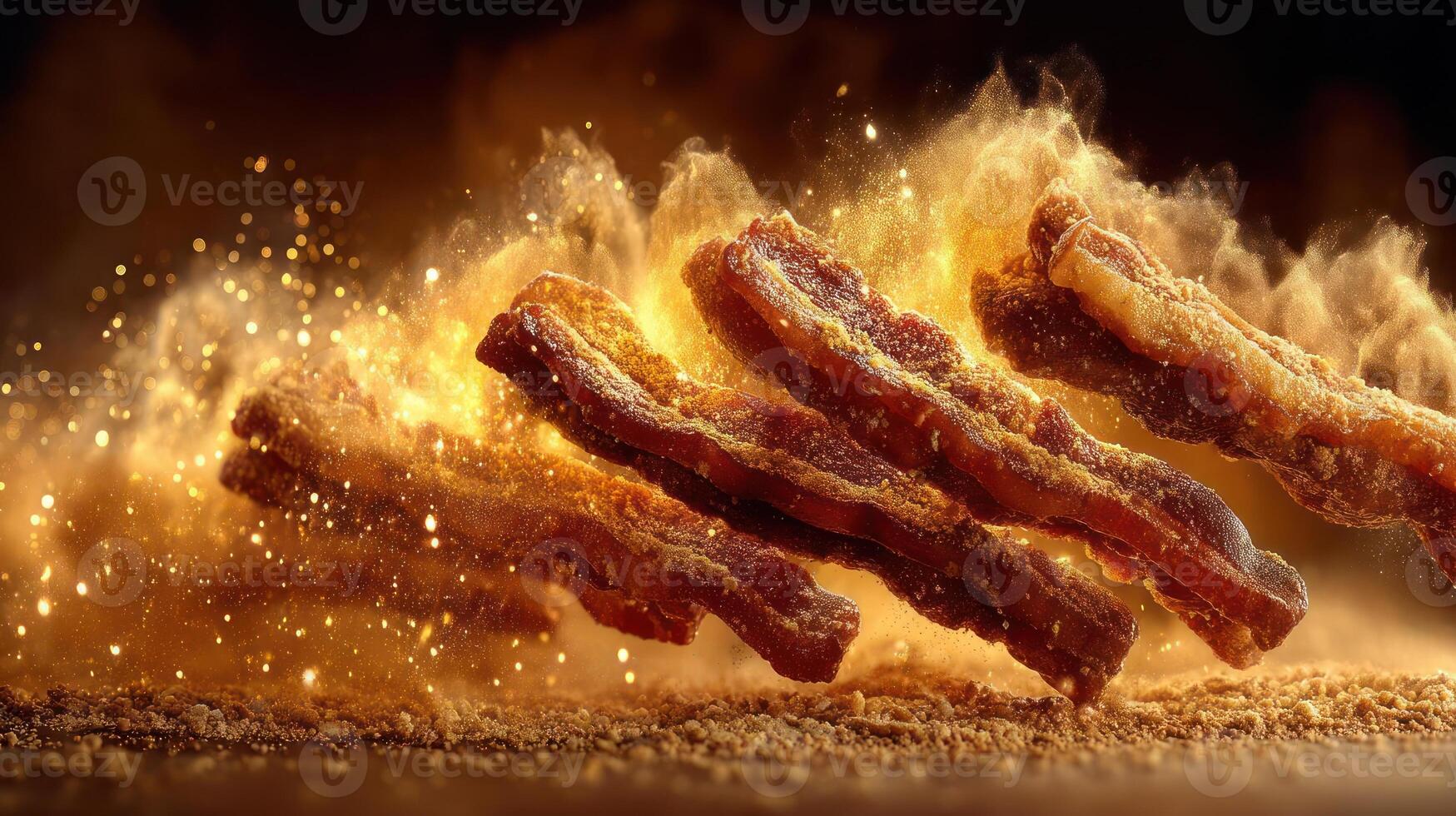 Crispy churros with cinnamon sugar dust explosion. photo