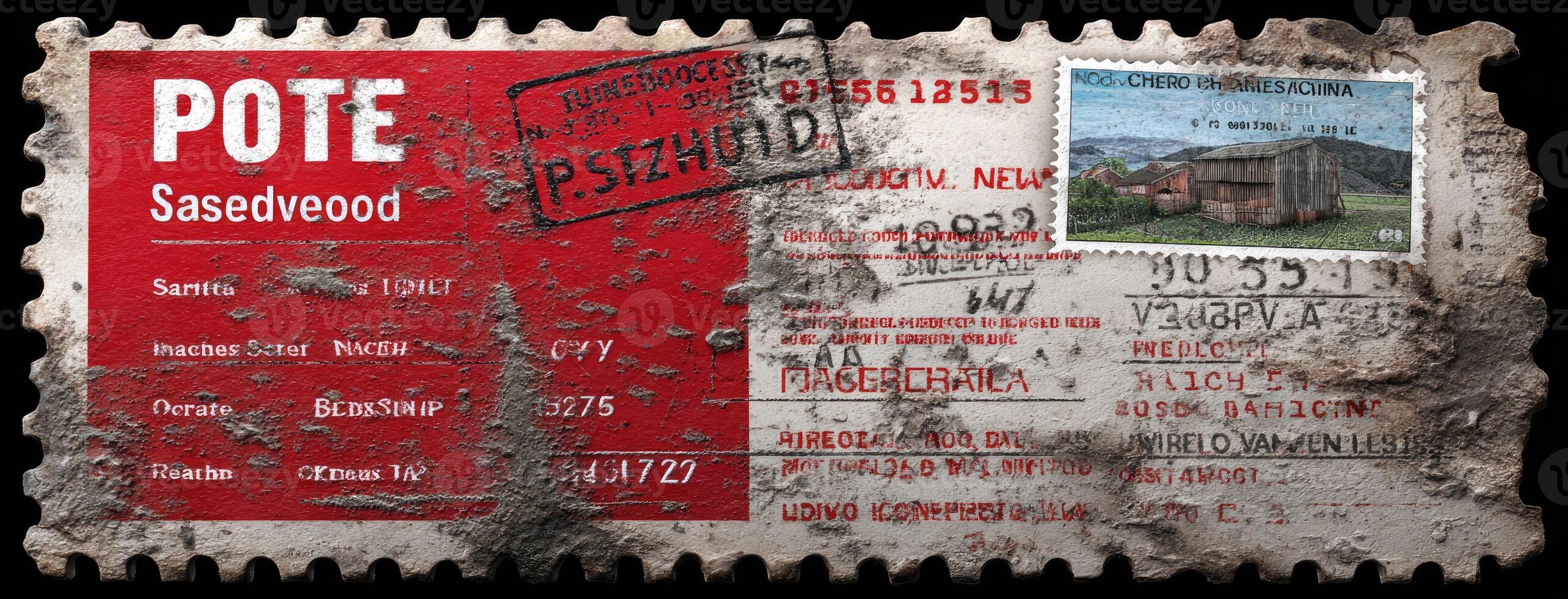 A postage stamp with the words potte on it photo