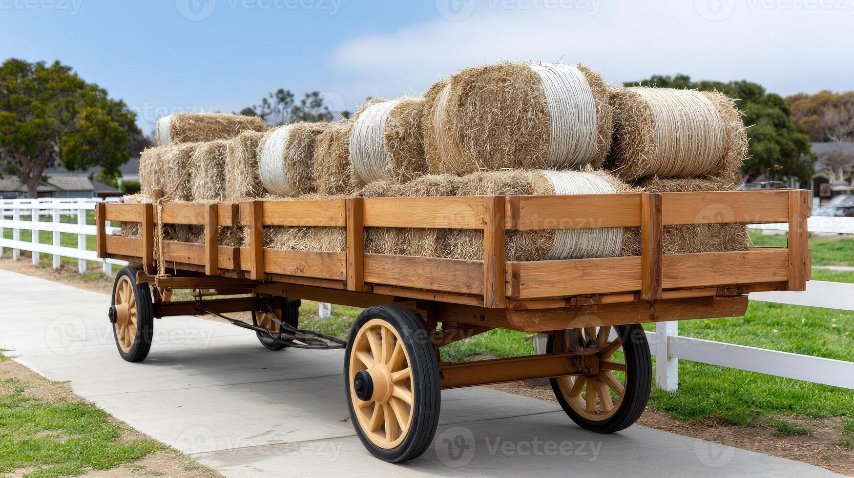 A wagon full of hay photo