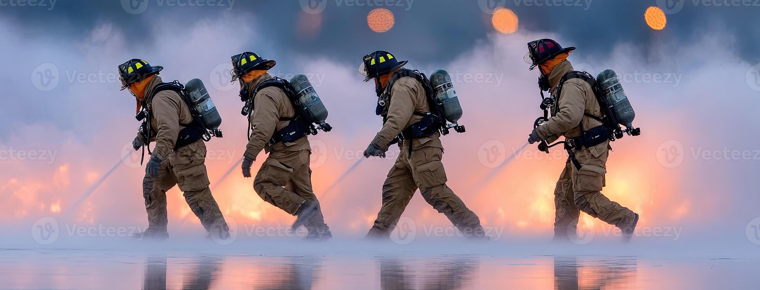 Firefighters in action photo