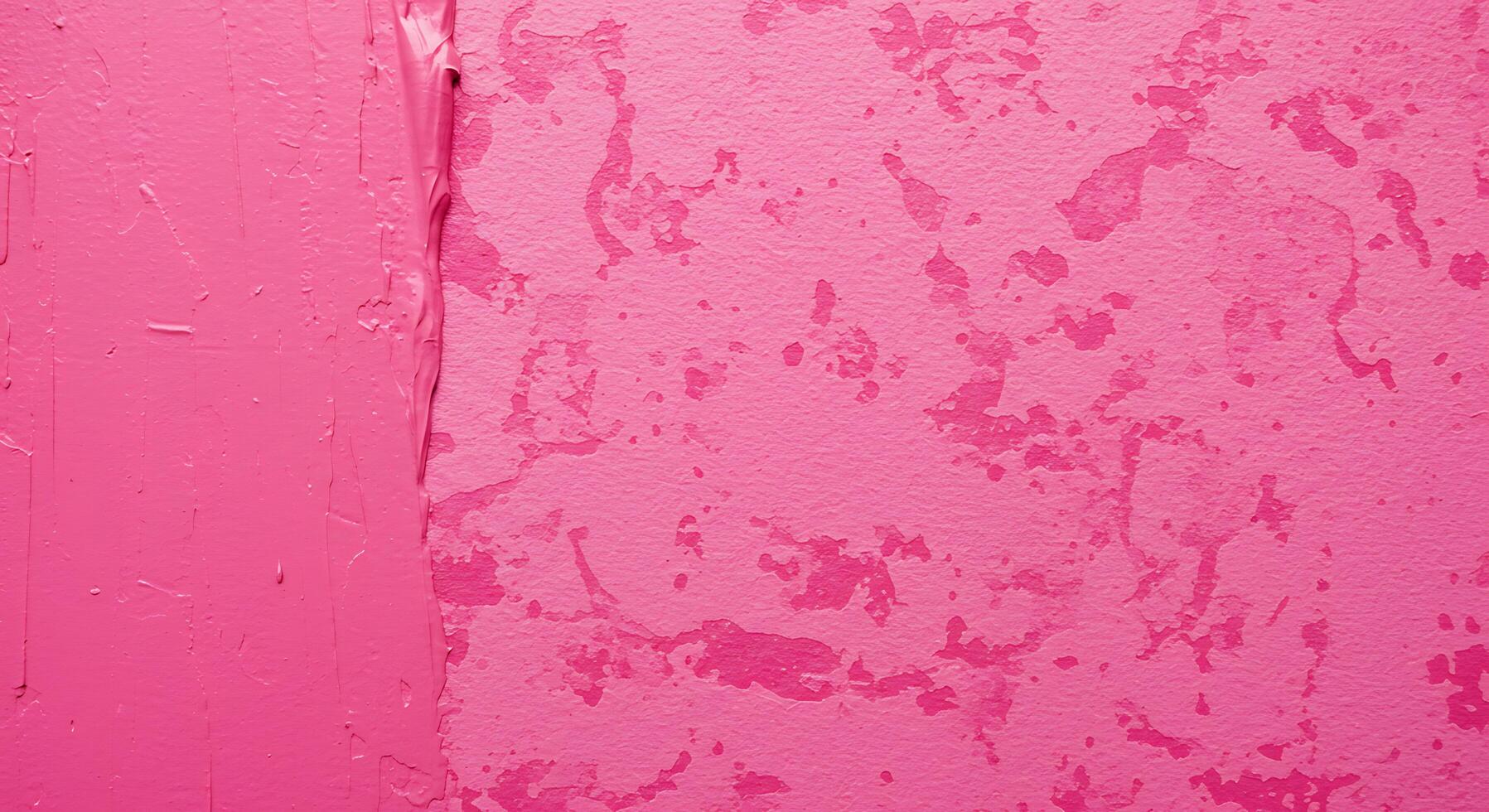 A pink wall with paint splatters on it photo