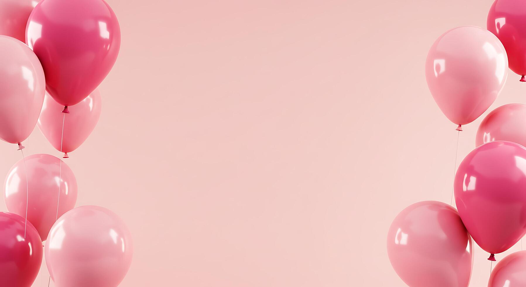 Pink balloons on a pink background photo