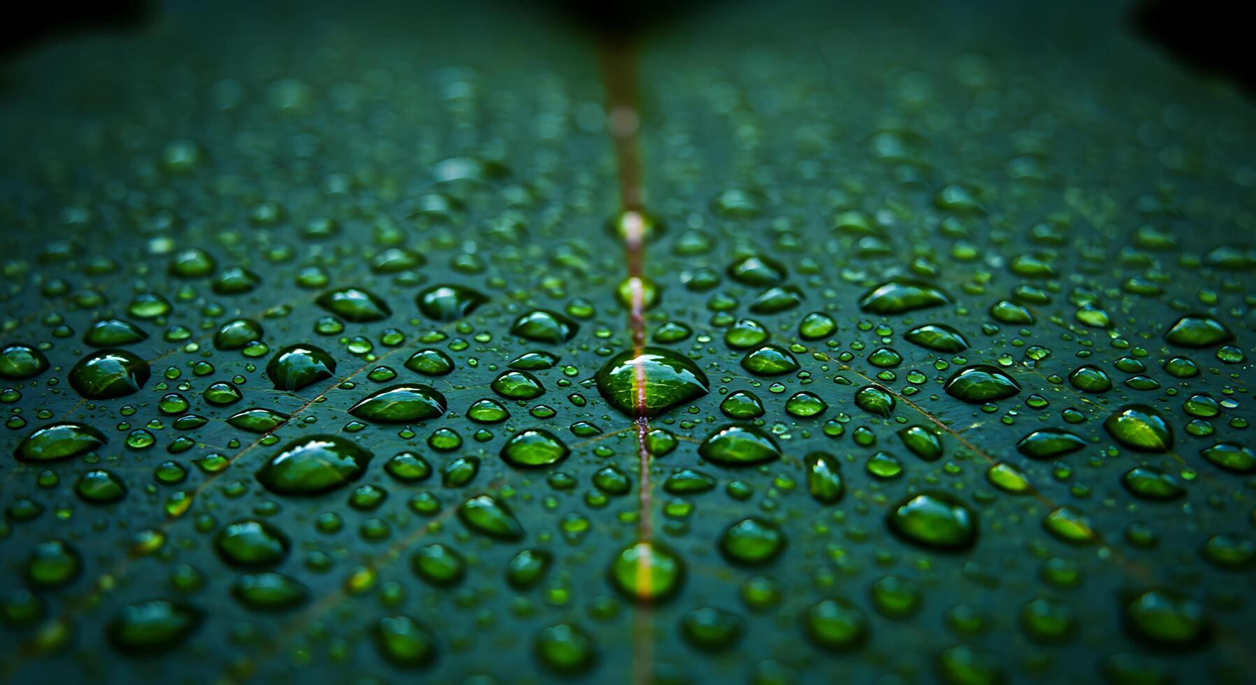A close up of water droplets on a leaf photo