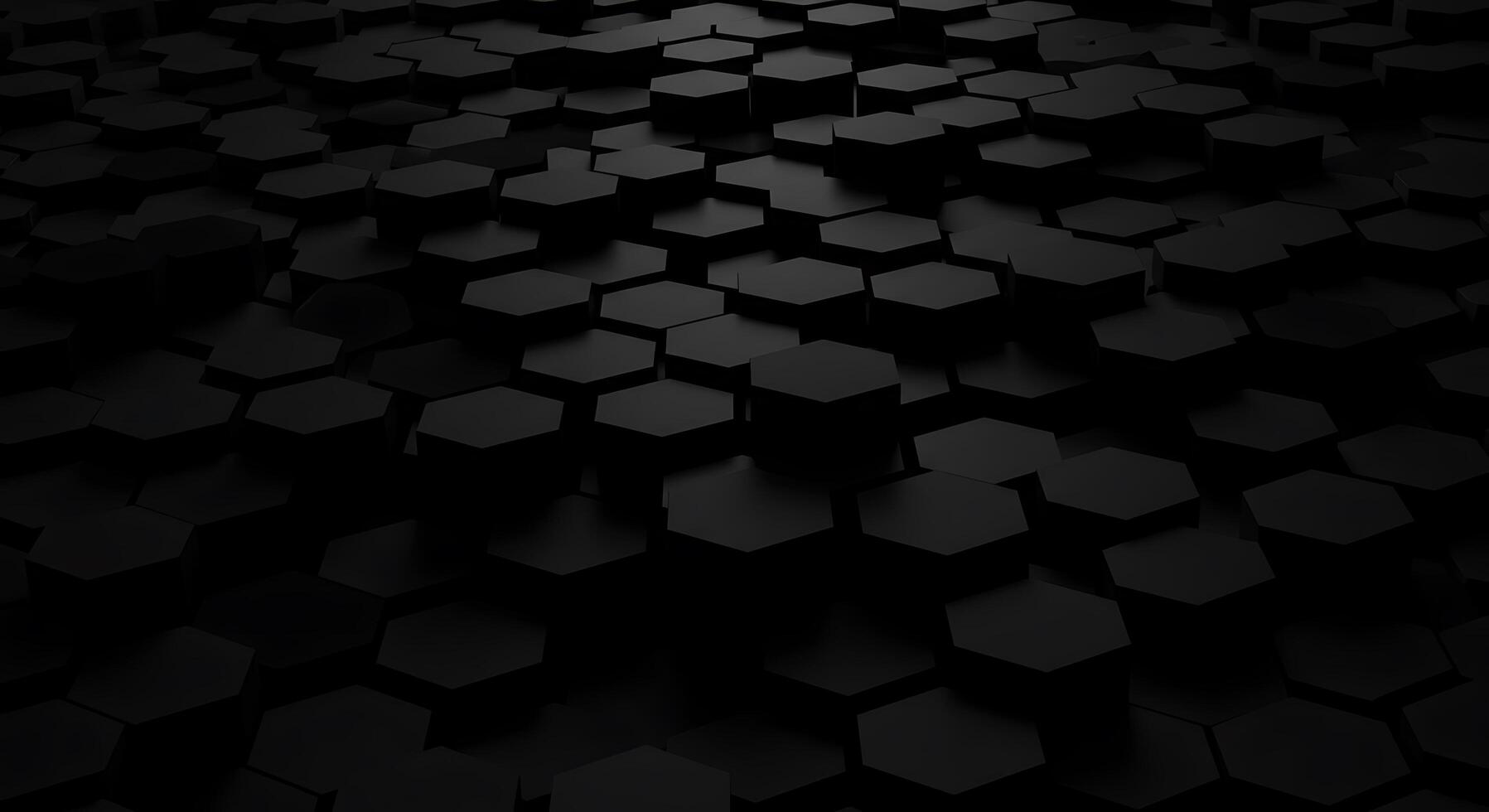 Black hexagonal background with many cubes photo