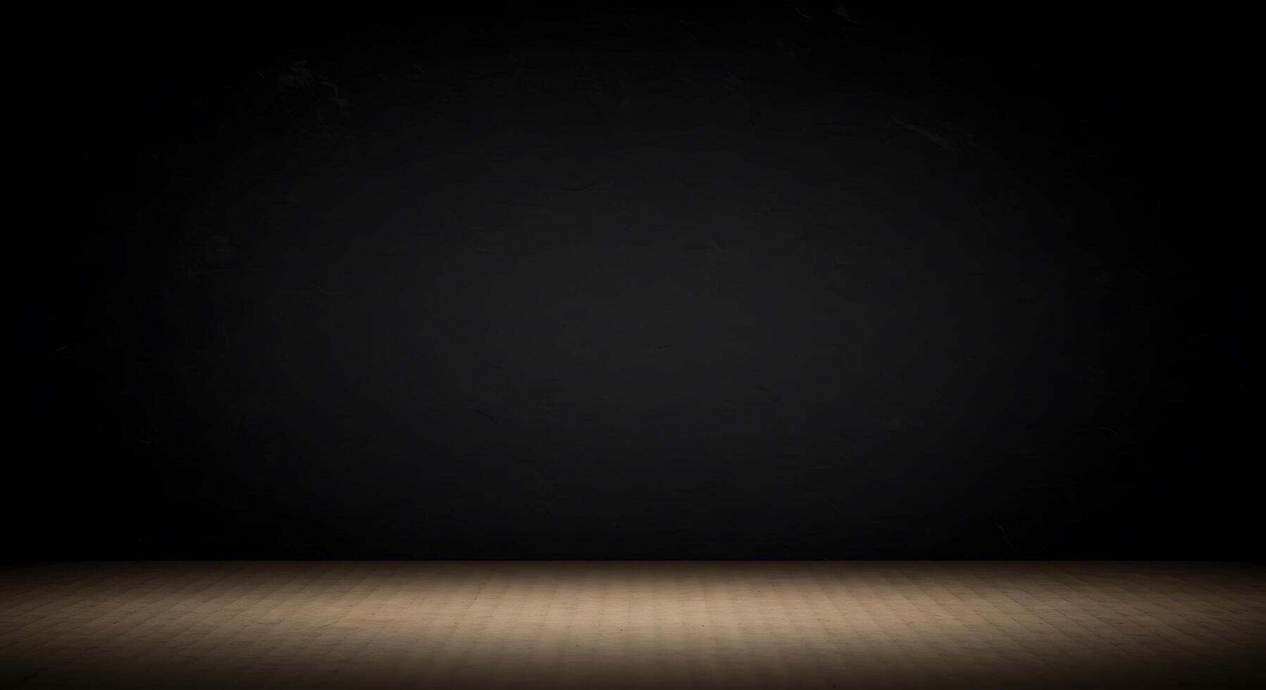 Empty room with black wall and floor photo