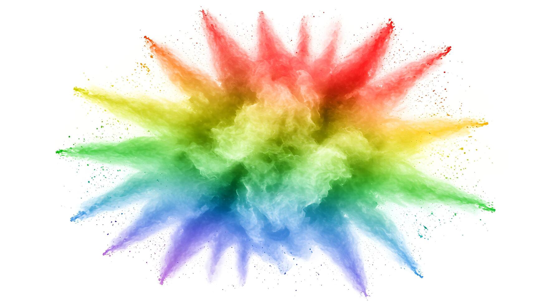 Colorful powder explosion isolated on white background photo