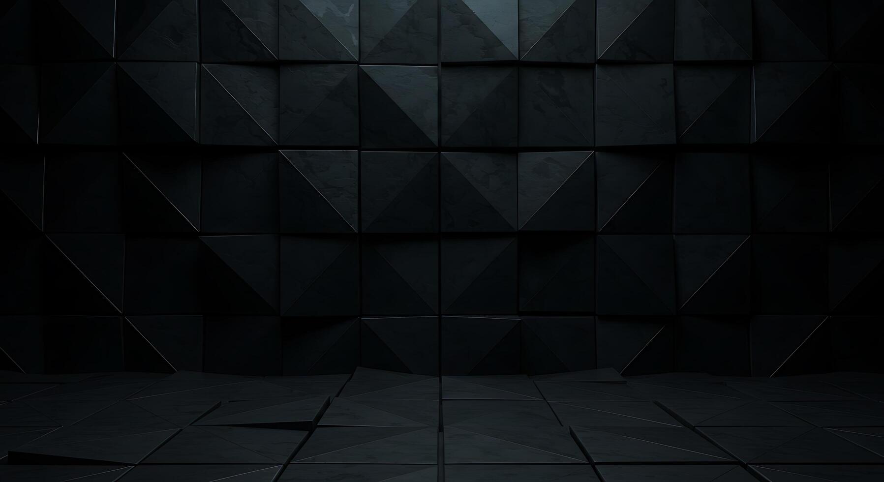 Black abstract background with geometric shapes photo