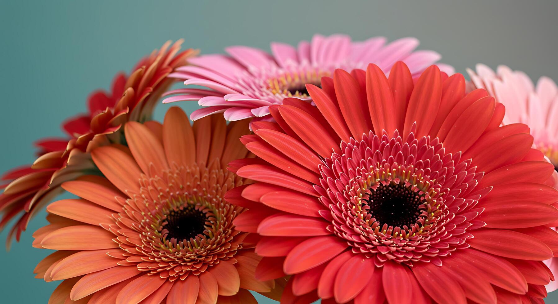 A bunch of flowers in a vase photo