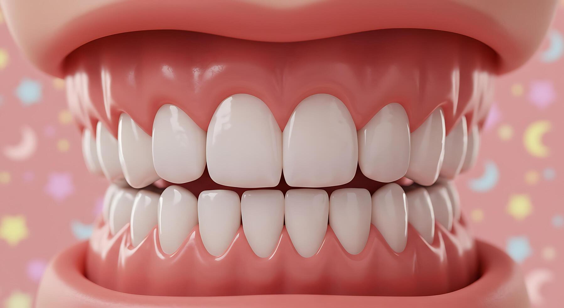 A close up of a tooth with white teeth photo