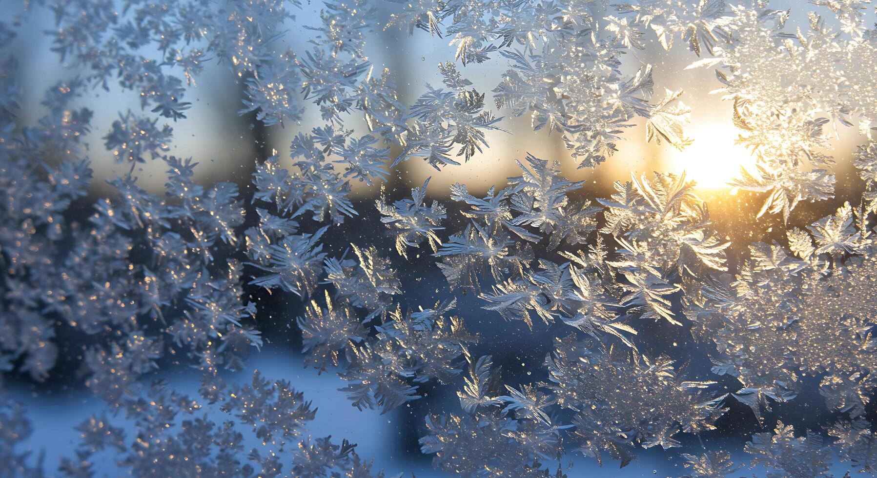 Snowflakes on a window photo