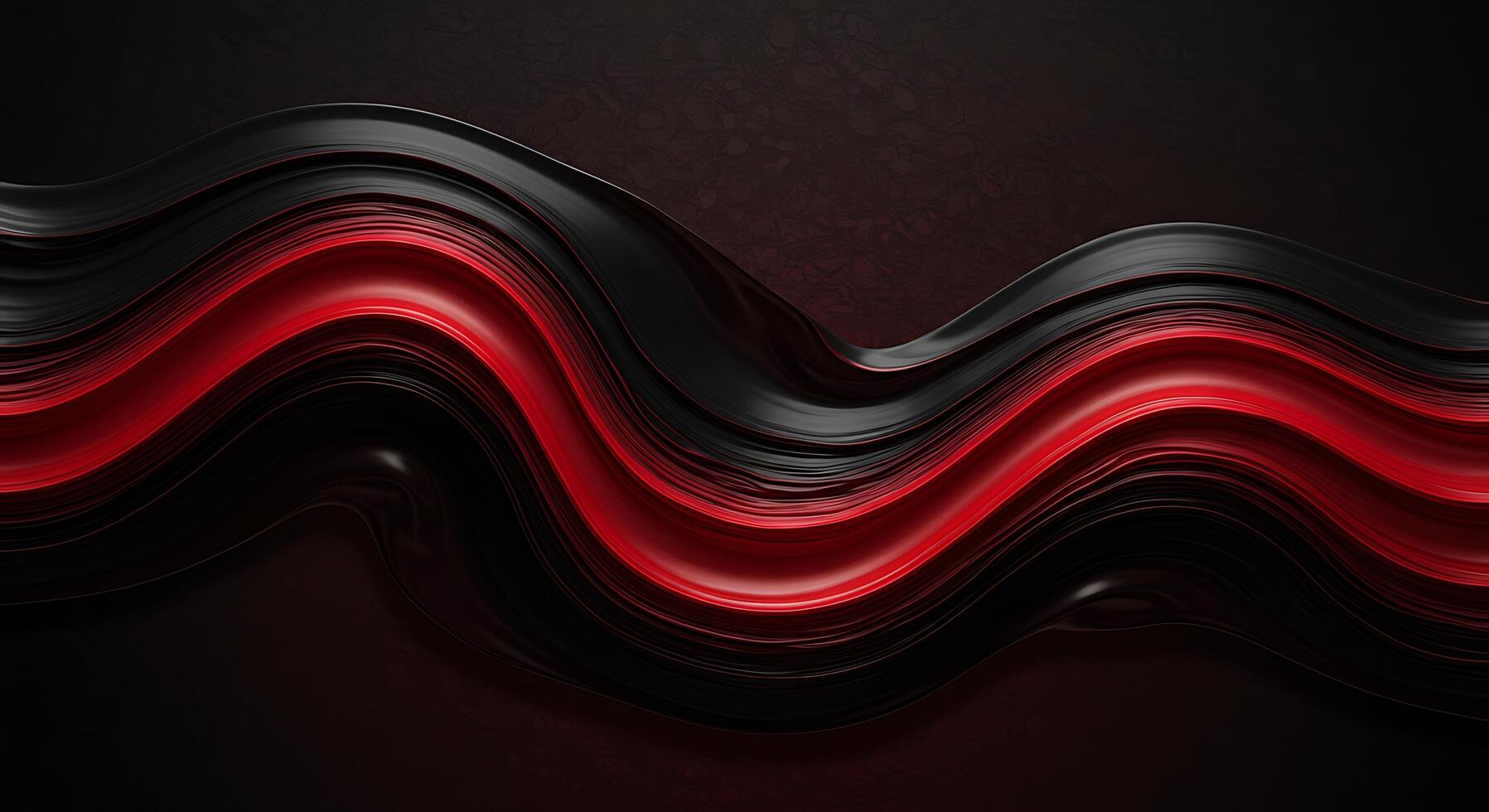 Abstract red and black waves on a black background photo