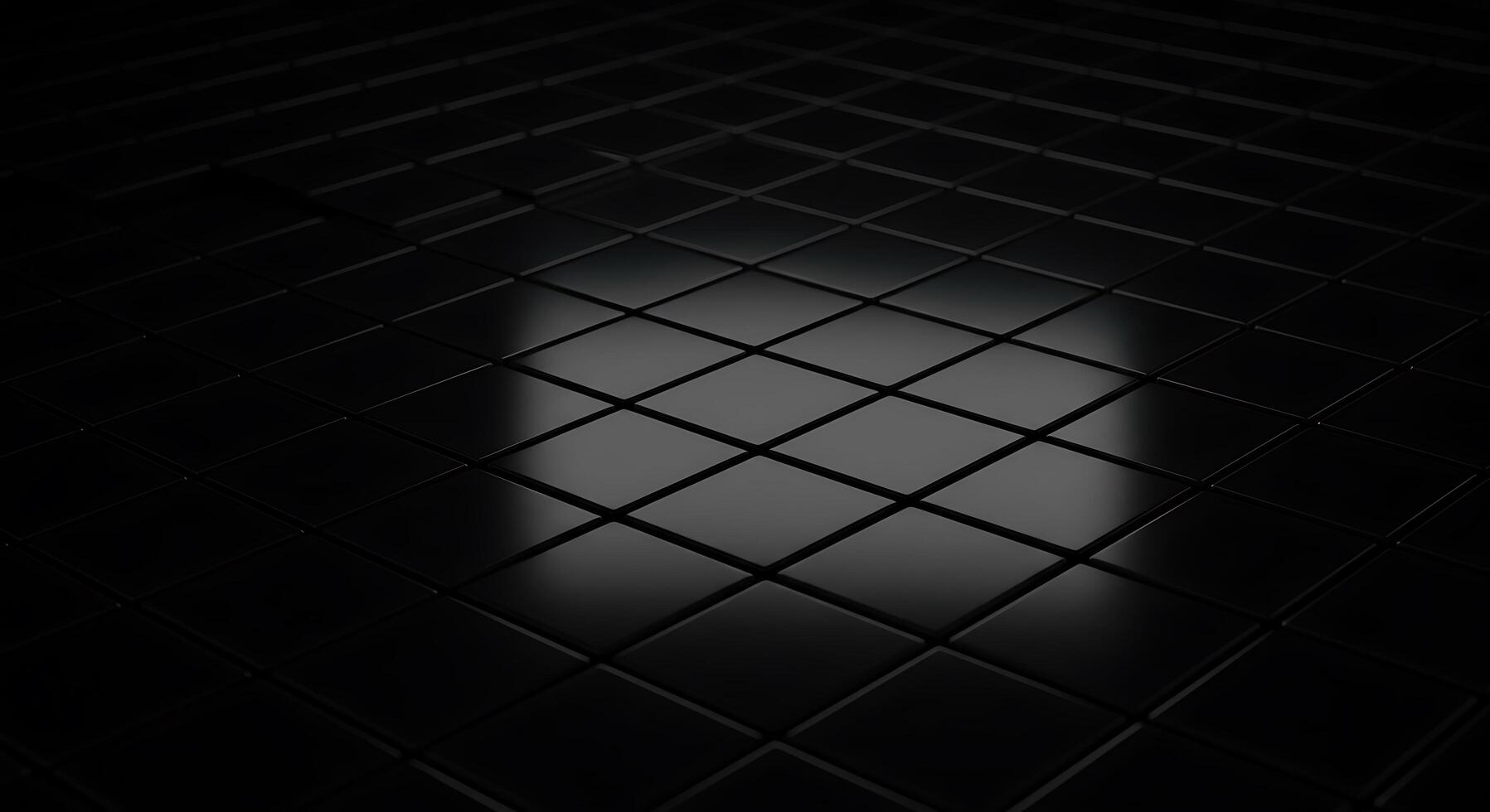 A black and white image of a square tile floor photo