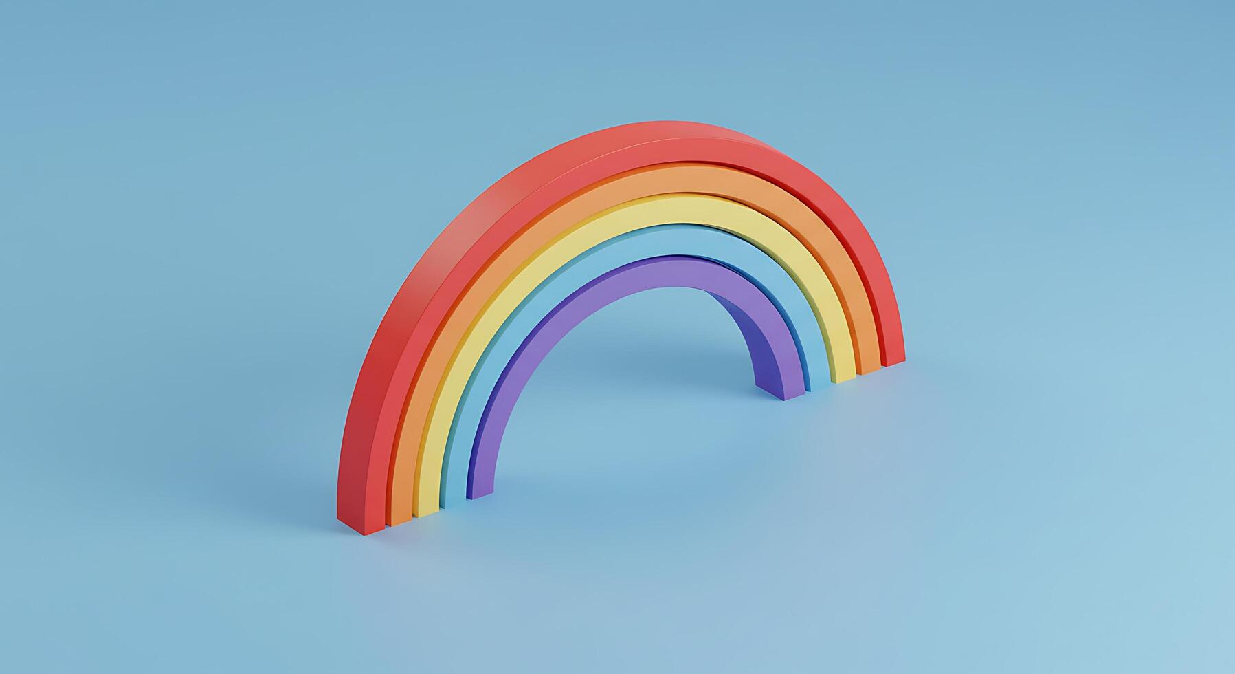 A rainbow is shown on a blue background photo
