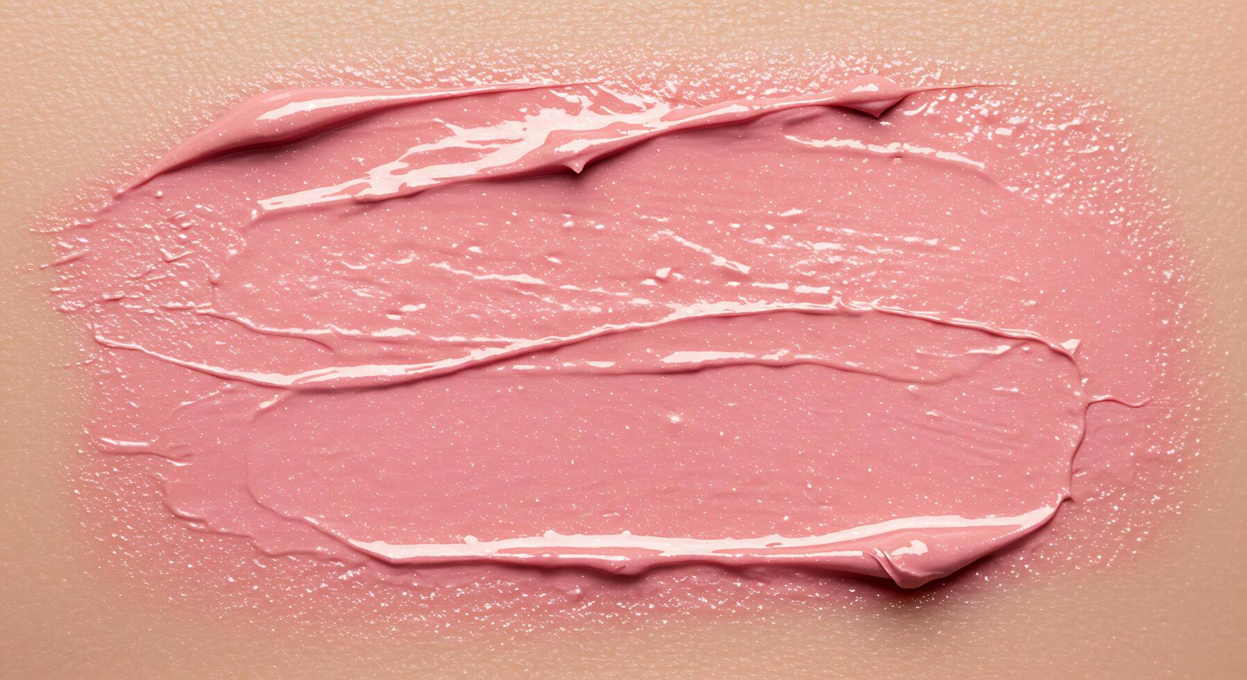 A close up of a pink liquid lipstick photo