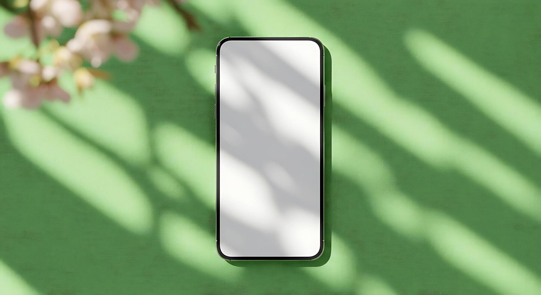 A white mirror on a green wall photo