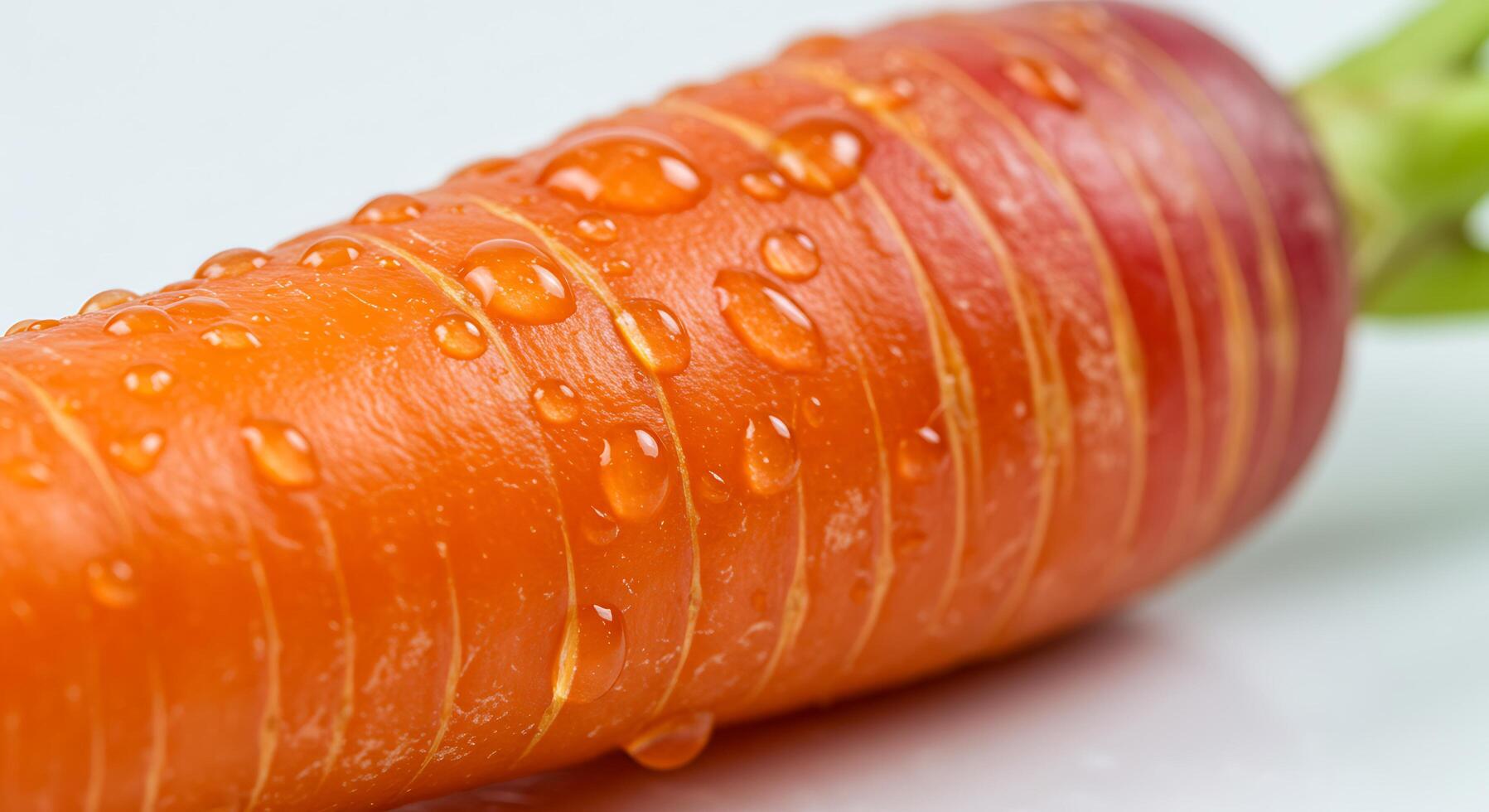 A close up of a carrot with water droplets on it photo