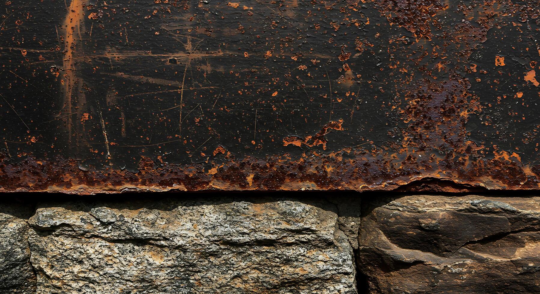 A rusty metal sign on a wall photo