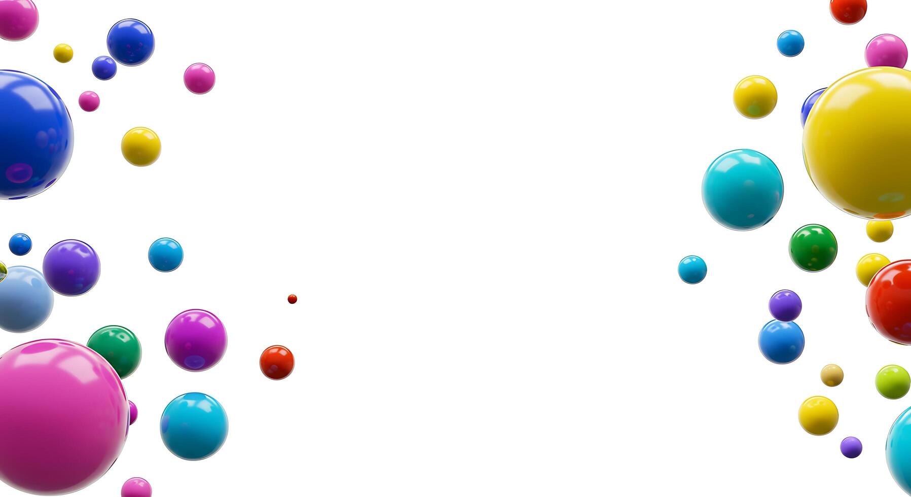 Colorful balloons floating in the air on a white background photo