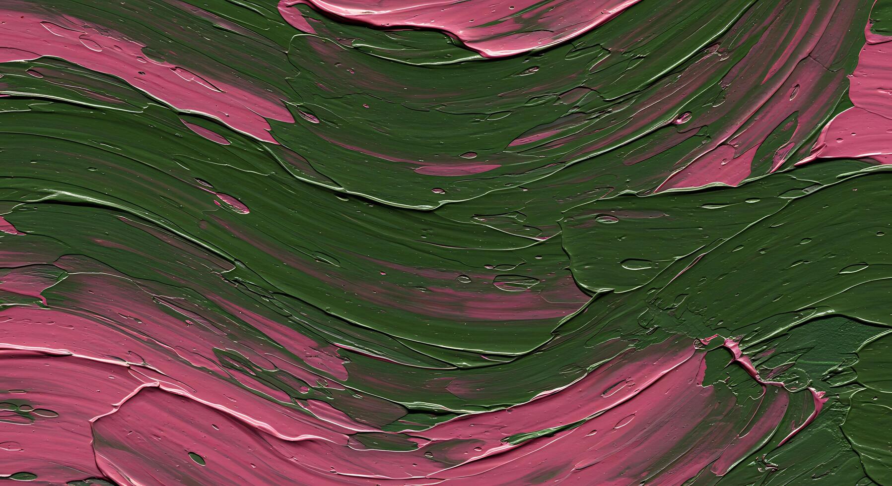 A painting of pink and green paint on a green background photo