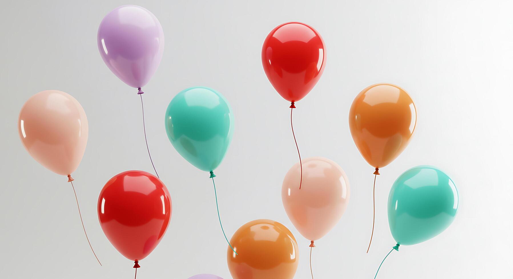 Colorful balloons floating in the air photo