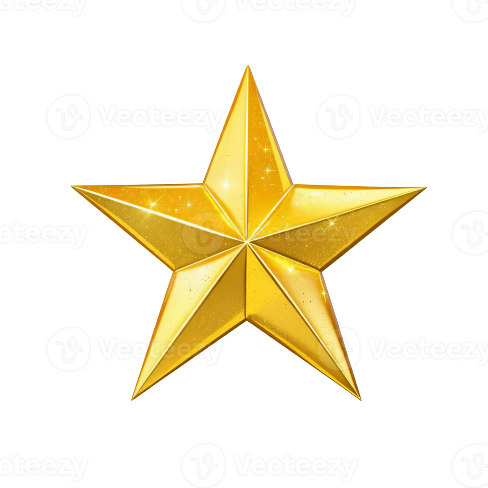 Shiny Golden Star Isolated png