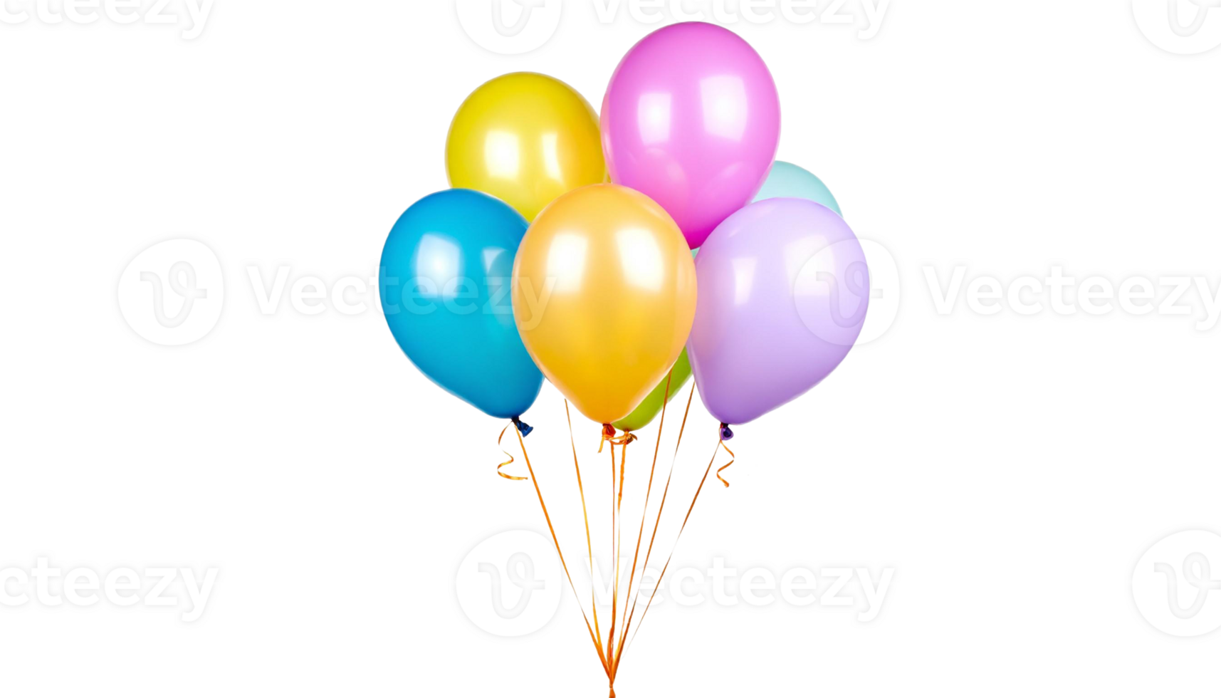 Pastel Balloons Bunch Isolated on White and Transparent Background, Party Celebration png