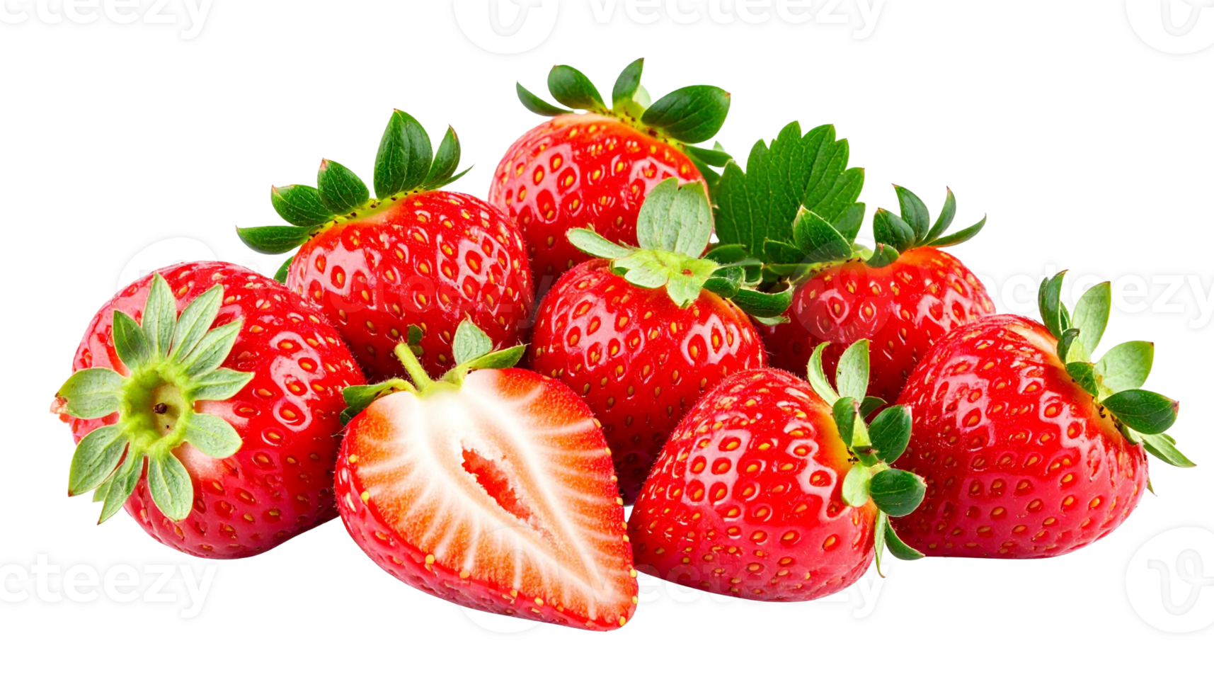 Juicy Red Strawberries Closeup Shot png